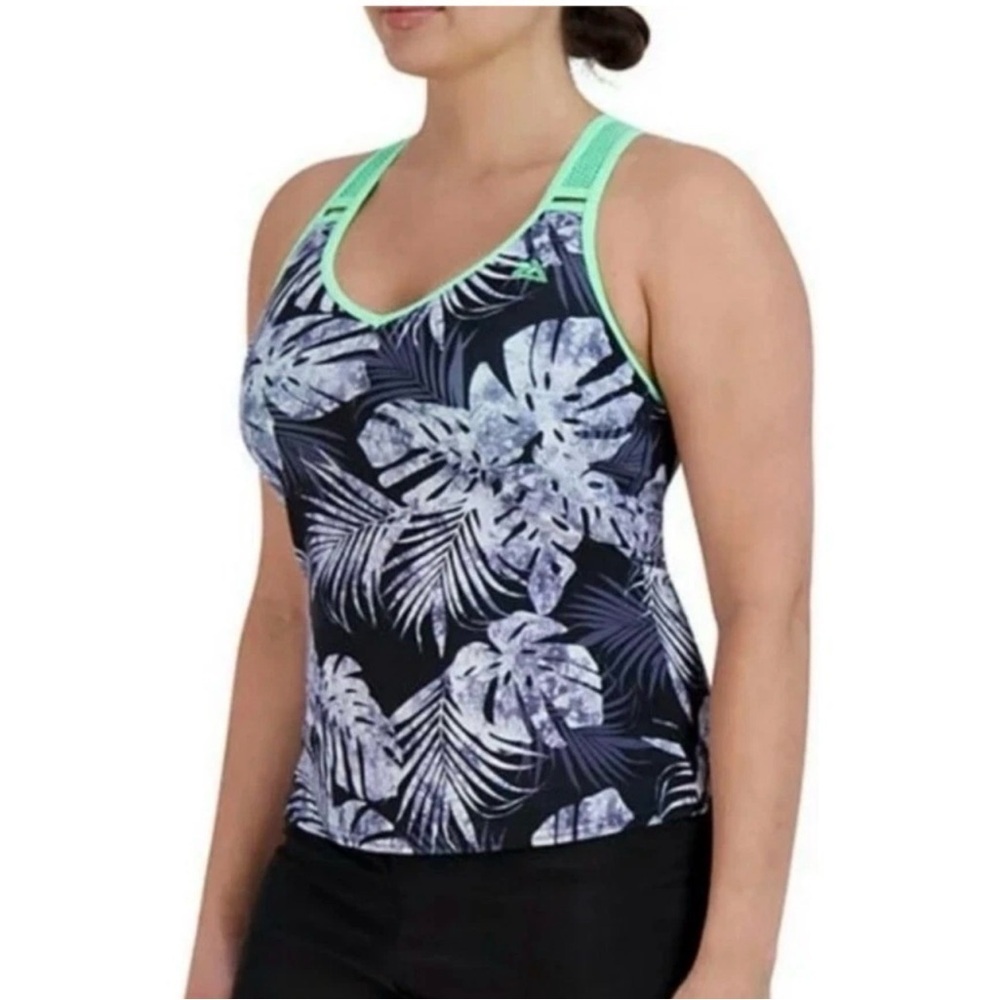 ZeroXposur Ladies O-Ring Action Tankini Top Size S Edamame NWT